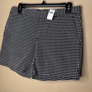 NWT$45 Banana Republic Womens Shorts Sz 4 Black White Geometric Cotton